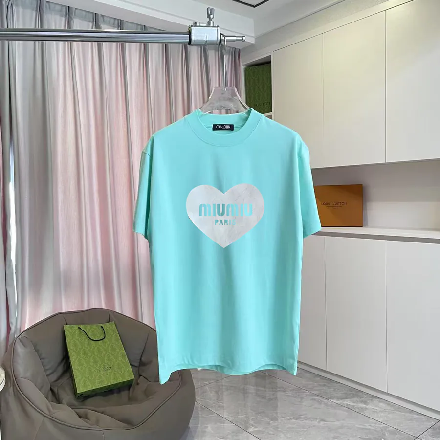 Miu Miu 2025 Spring Summer New Collection T Shirt with Letter Logo Print