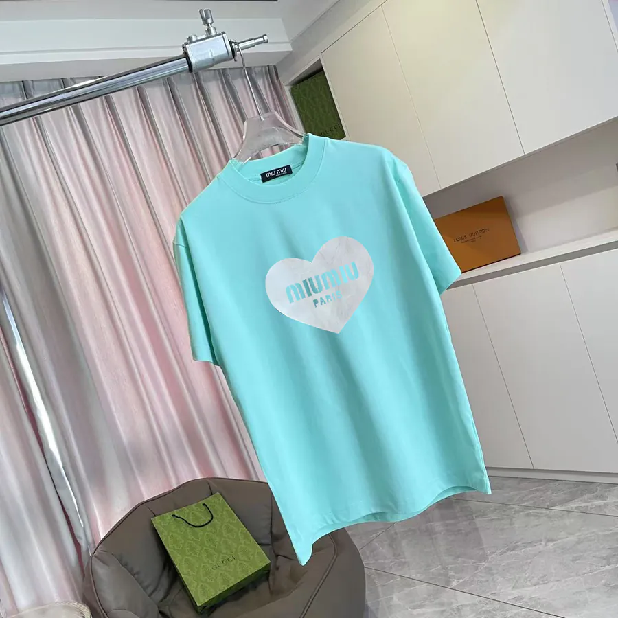Miu Miu 2025 Spring Summer New Collection T Shirt with Letter Logo Print