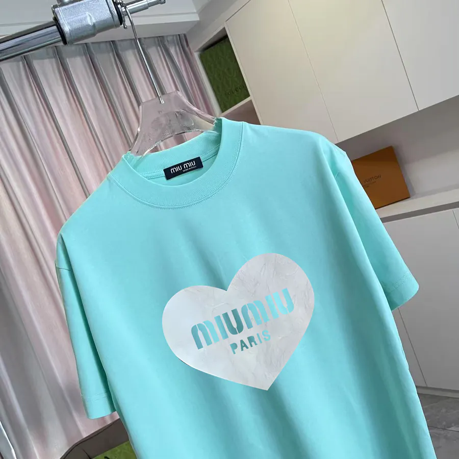 Miu Miu 2025 Spring Summer New Collection T Shirt with Letter Logo Print