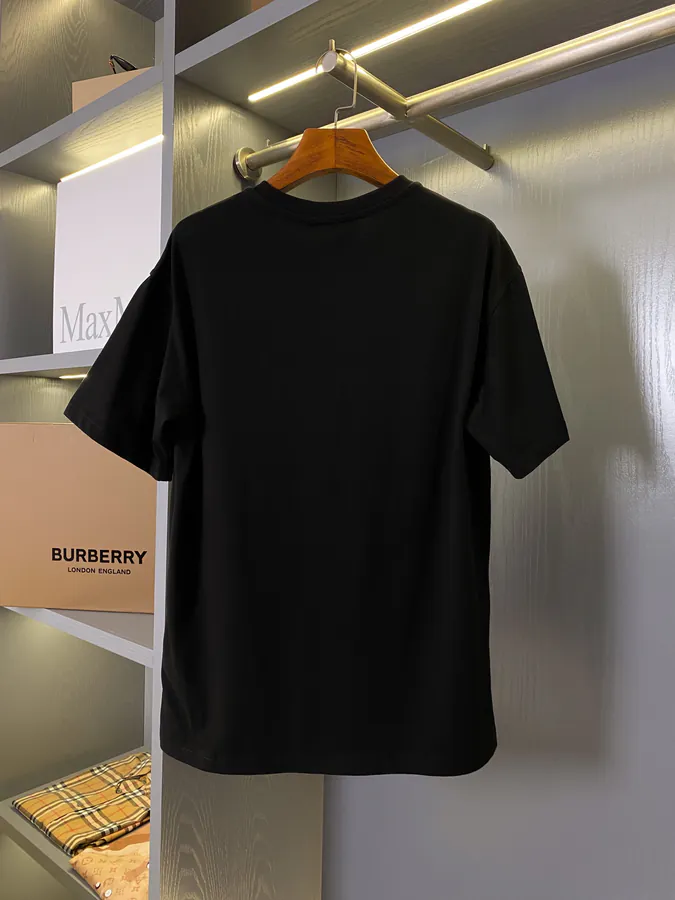 BUR Exclusive Double Micro Logo Horse Knight Print Cotton T Shirt