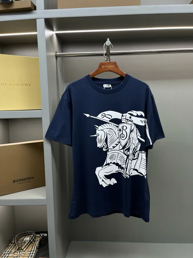 BUR Horse Rider Logo Cotton Short Sleeve T Shirt
