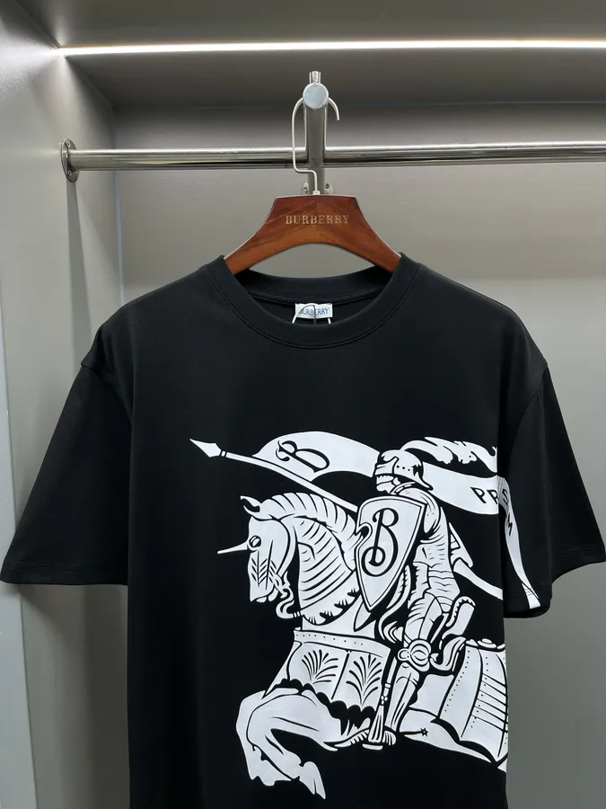 BUR Horse Rider Logo Cotton Short Sleeve T Shirt