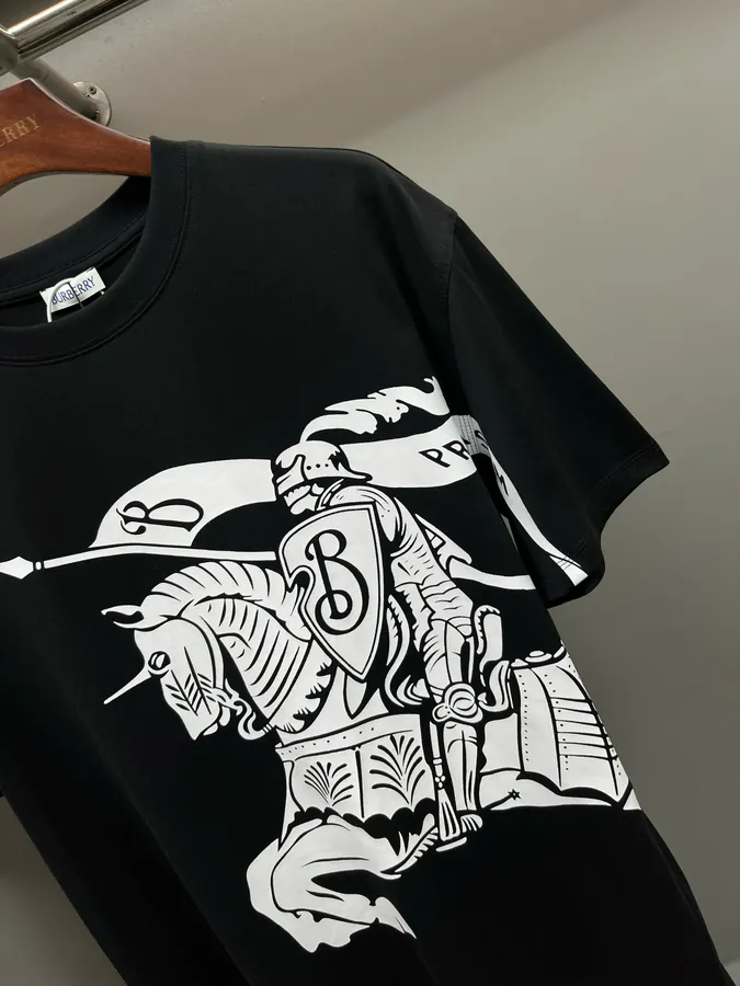 BUR Horse Rider Logo Cotton Short Sleeve T Shirt