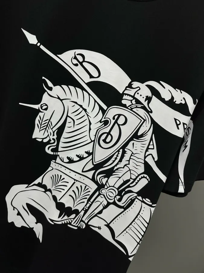 BUR Horse Rider Logo Cotton Short Sleeve T Shirt