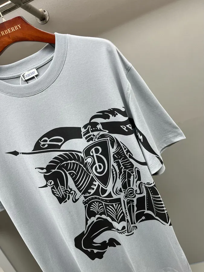 BUR Horse Rider Logo Cotton Short Sleeve T Shirt