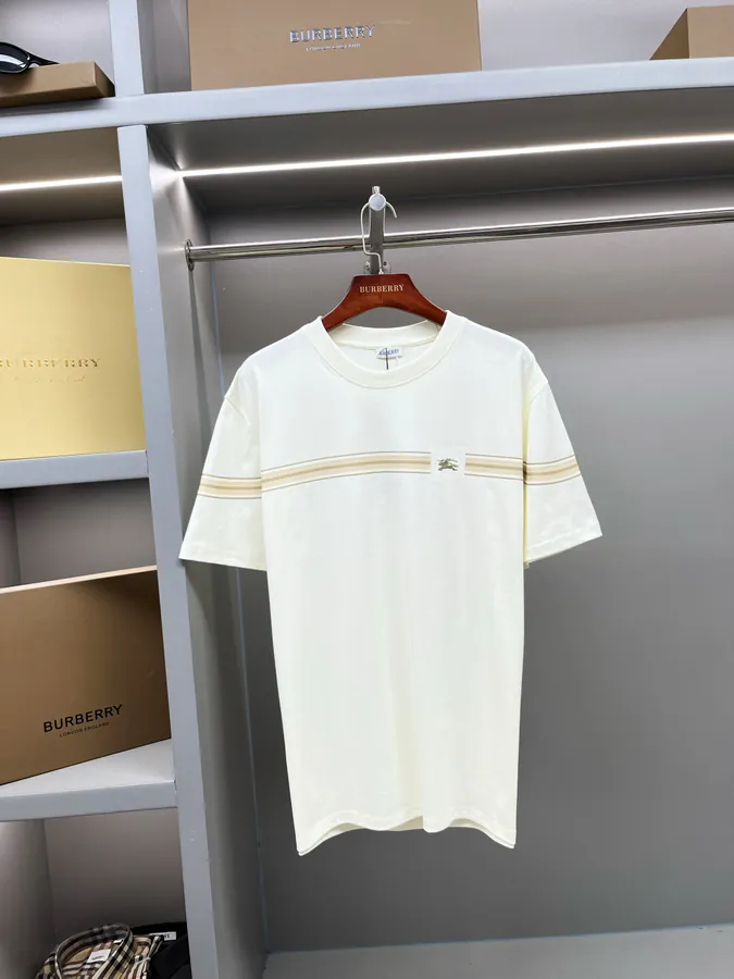 BUR Exclusive Stripe Cotton T Shirt with Horse Riding Embroidery