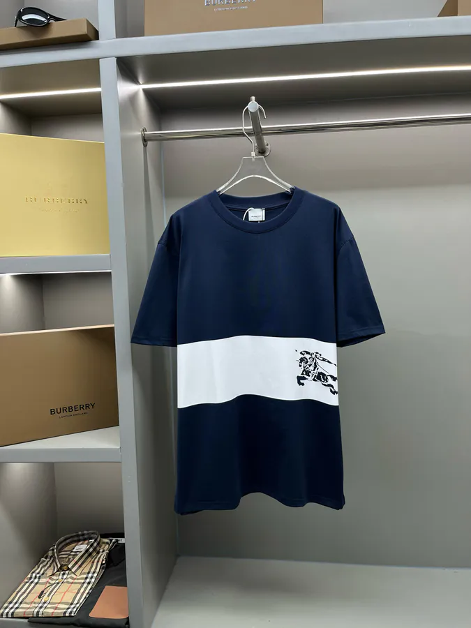 BUR Premium Starry Stripe Print Round Neck T Shirt