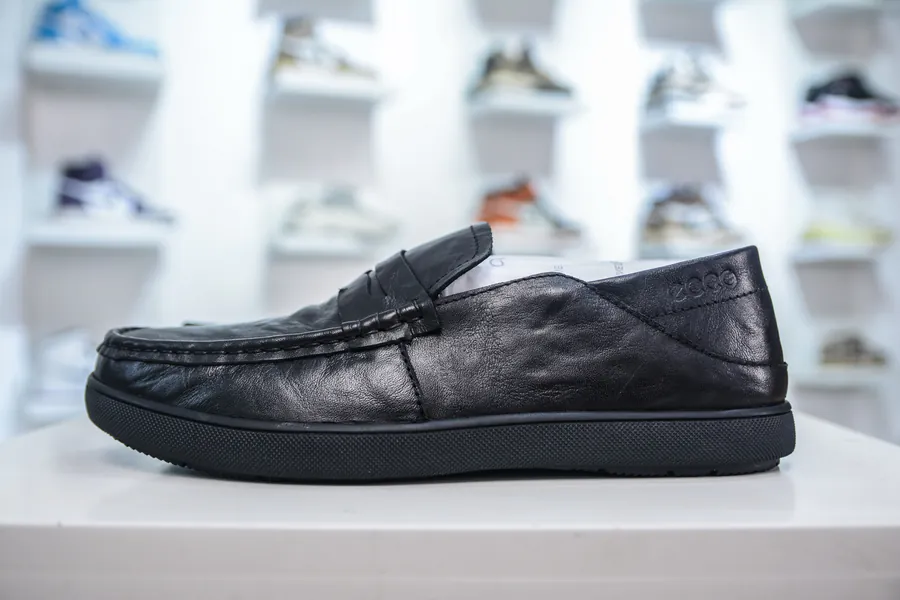 ECCO Men's Leather Loafer Summer Comfort Slip On Shoes