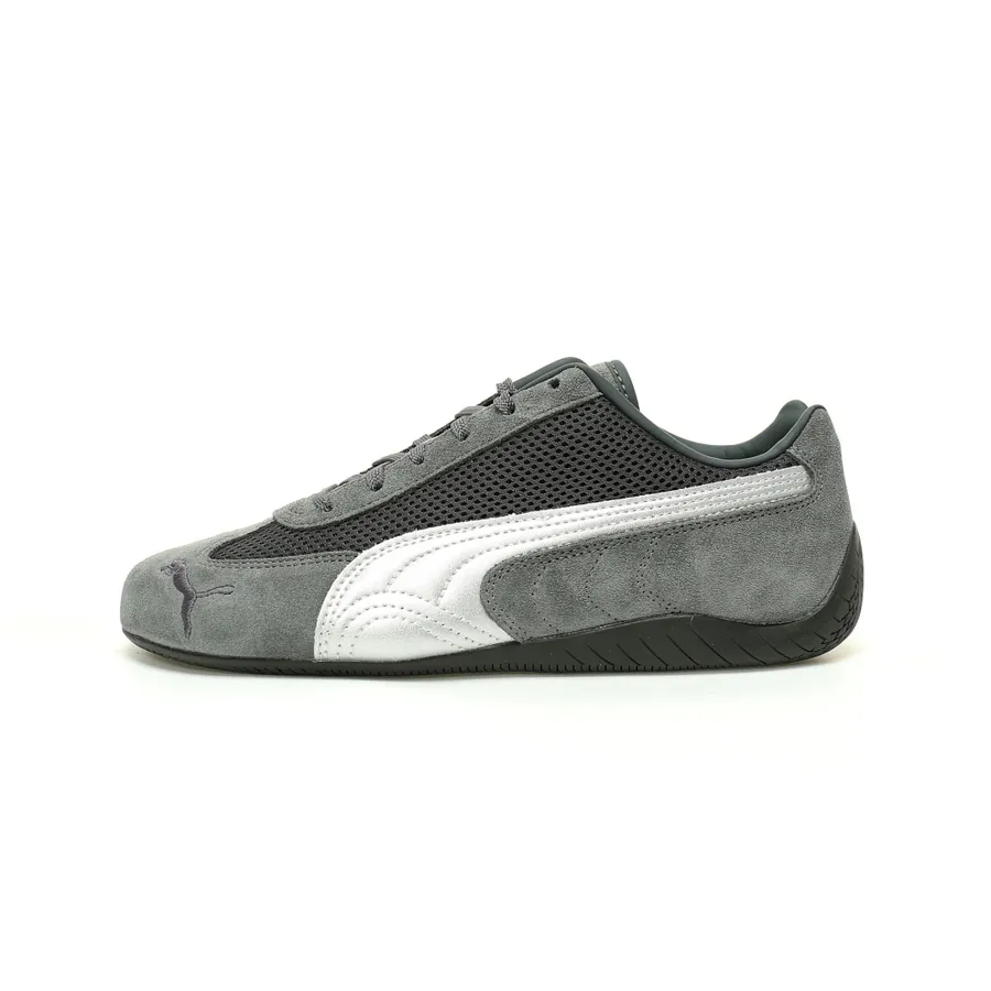 PUM Speed OG Low Top Racing Sneakers in Dark Grey and Silver