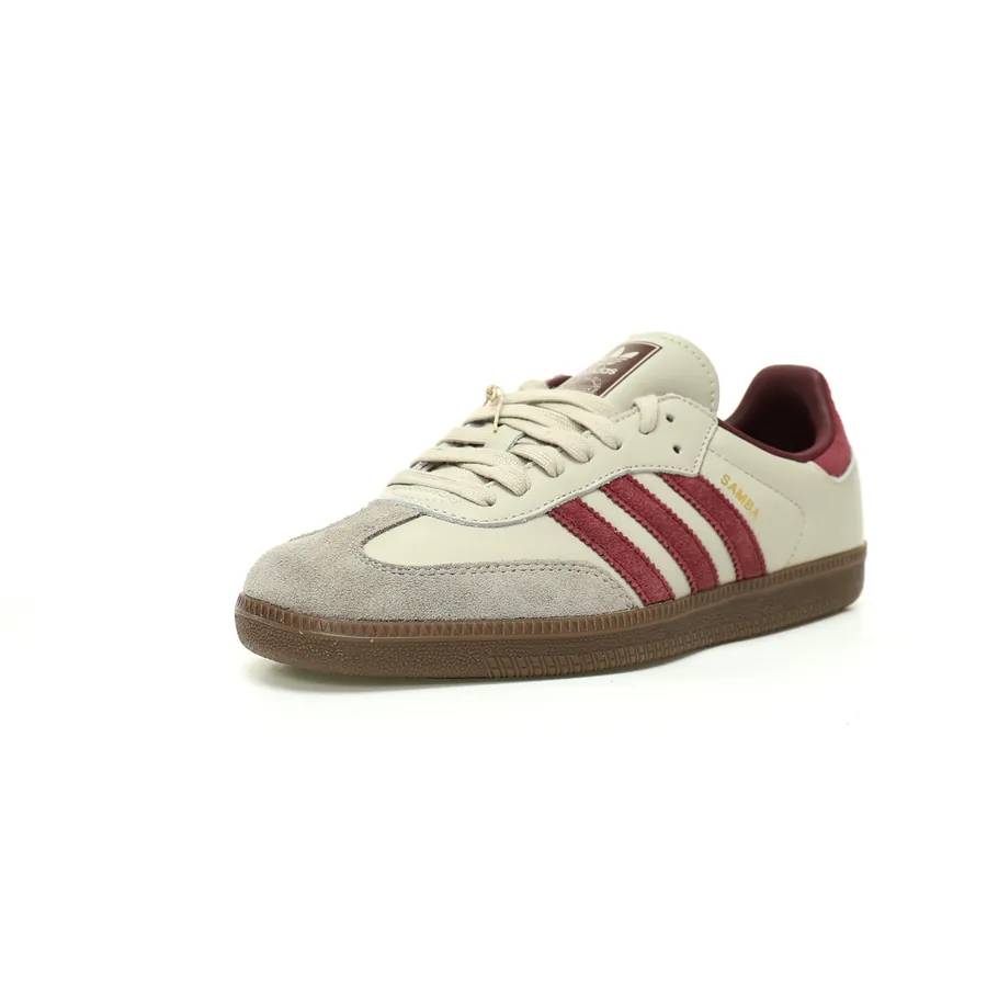 Originals Samba OG Low Top Sneakers in Putty Grey Maroon