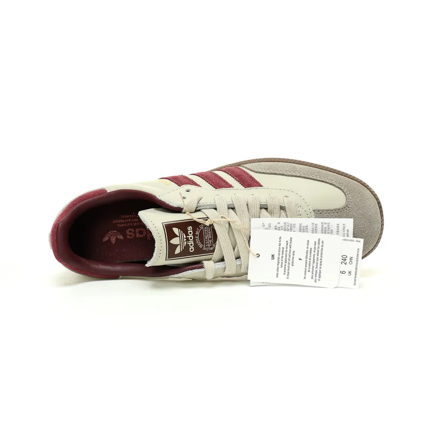 Originals Samba OG Low Top Sneakers in Putty Grey Maroon