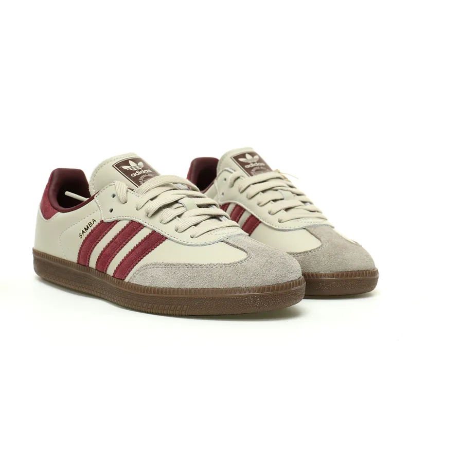 Originals Samba OG Low Top Sneakers in Putty Grey Maroon