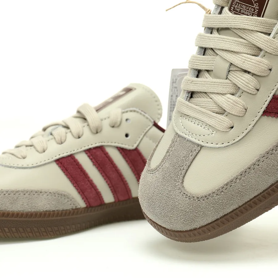 Originals Samba OG Low Top Sneakers in Putty Grey Maroon