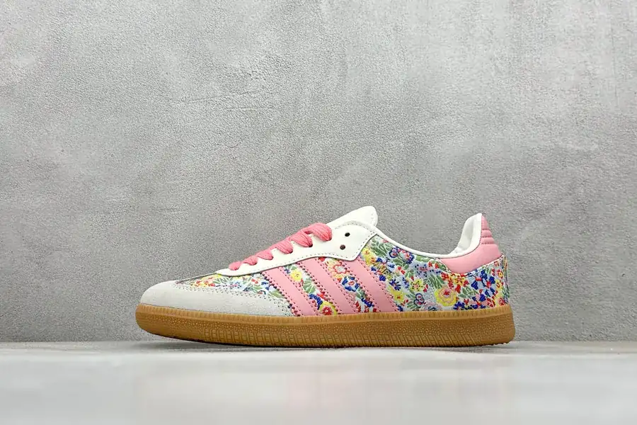Liberty London x Adidas Originals Samba OG in Gray and Pink