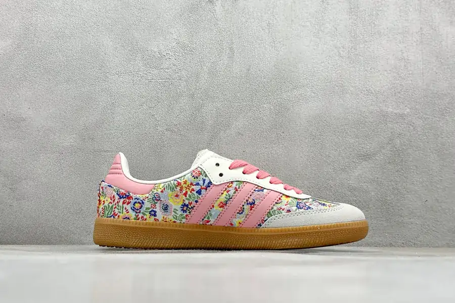 Liberty London x Adidas Originals Samba OG in Gray and Pink