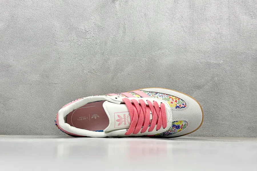 Liberty London x Adidas Originals Samba OG in Gray and Pink