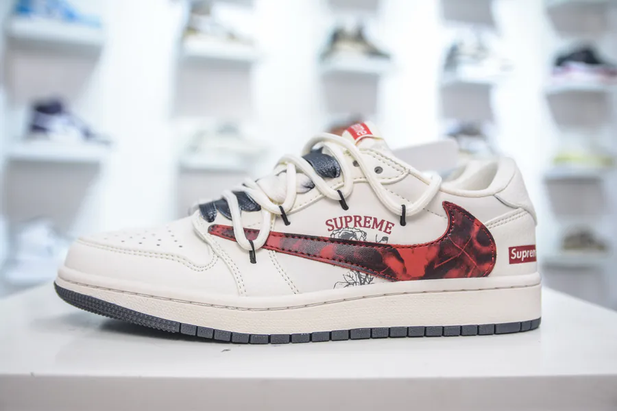 TS x Air 1 Low Custom Color, Grained Calfskin Sneaker