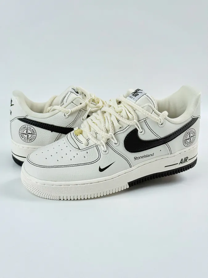 Nike Air Force 1 Low 07 x Stone Island White Black Small Hook
