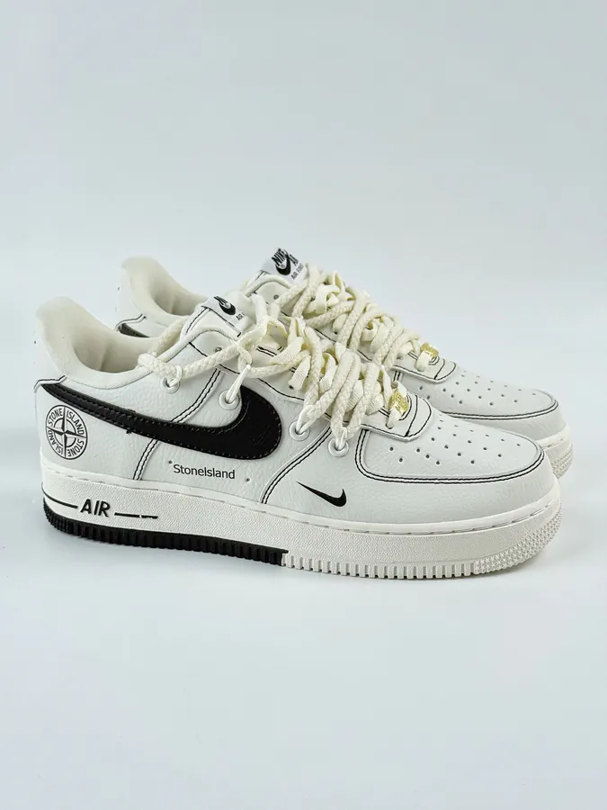 Nike Air Force 1 Low 07 x Stone Island White Black Small Hook