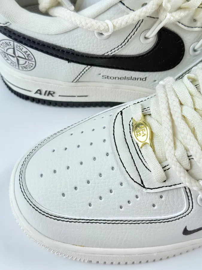 Nike Air Force 1 Low 07 x Stone Island White Black Small Hook