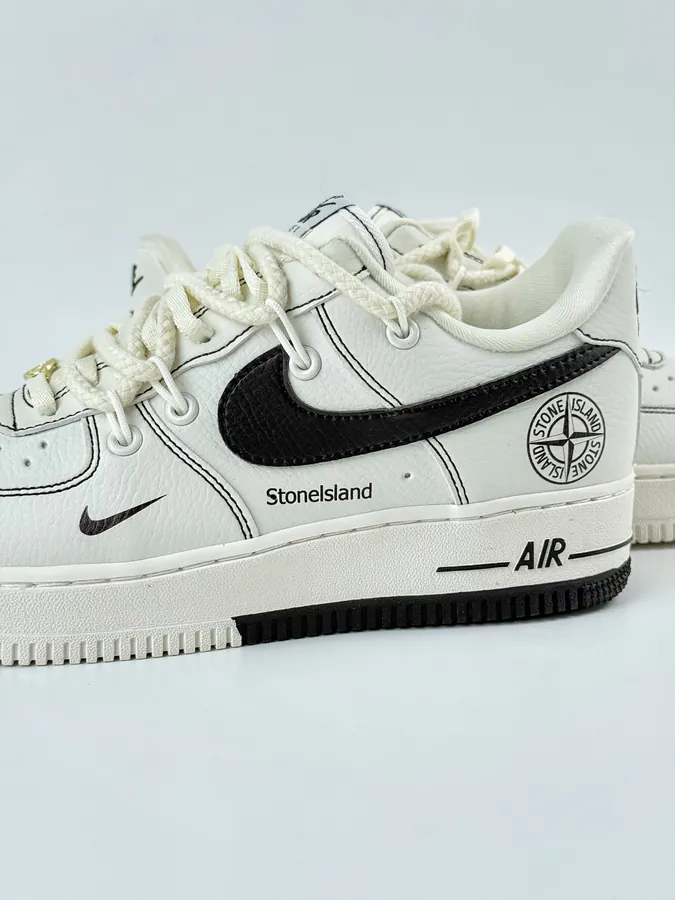 Nike Air Force 1 Low 07 x Stone Island White Black Small Hook