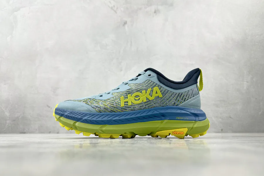 HOKA ONE ONE Mafate Speed 4 in Blue and Yellow