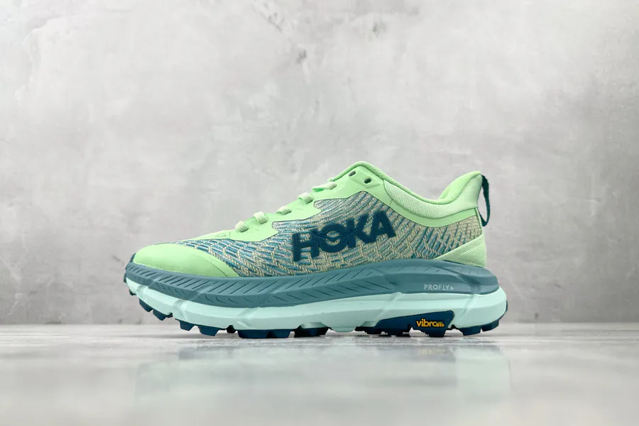 HOKA ONE ONE Mafate Speed 4 in Lemon and Sea Fog Blue