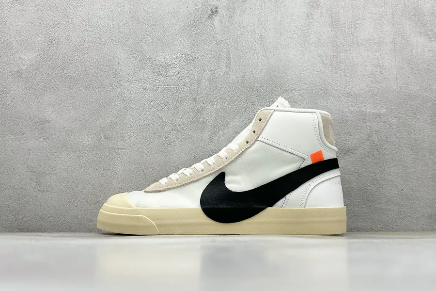 Off White X NK Blazer Mid OW Collaboration High Top Sneakers