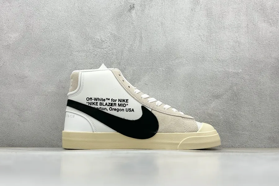 Off White X NK Blazer Mid OW Collaboration High Top Sneakers