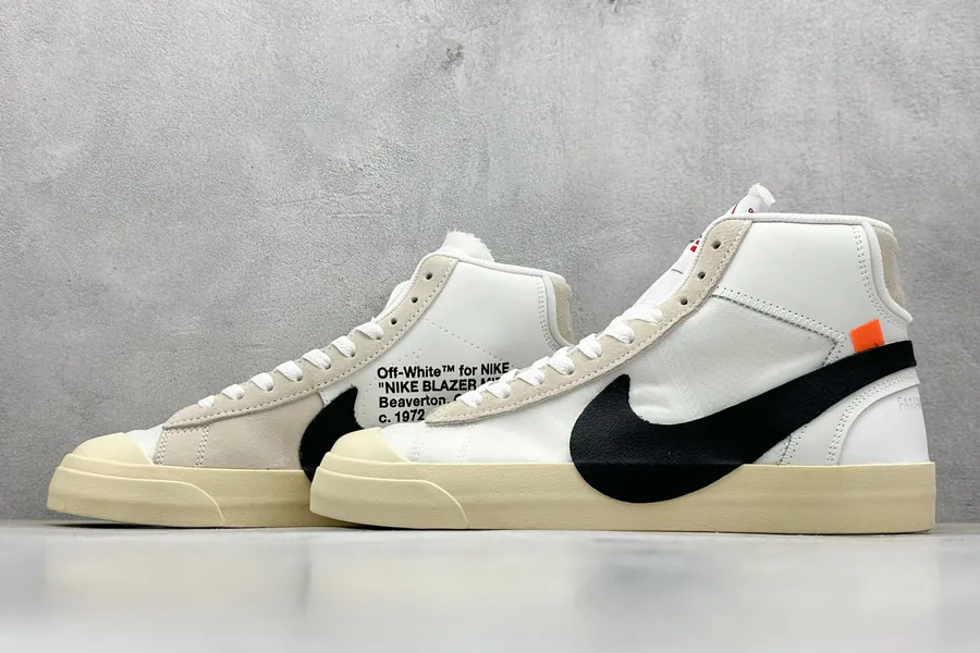 Off White X NK Blazer Mid OW Collaboration High Top Sneakers