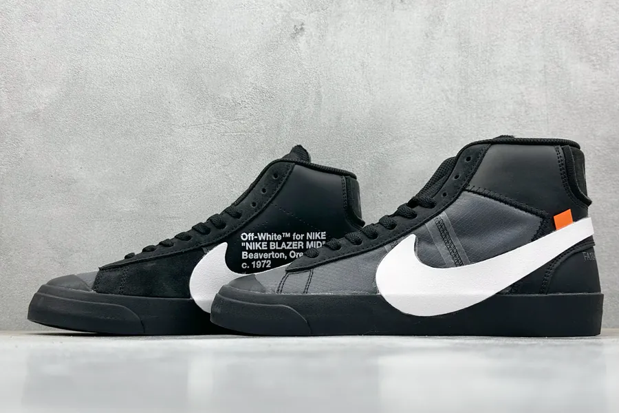 Off White X NK Blazer Mid OW Collaborative High Top Sneakers