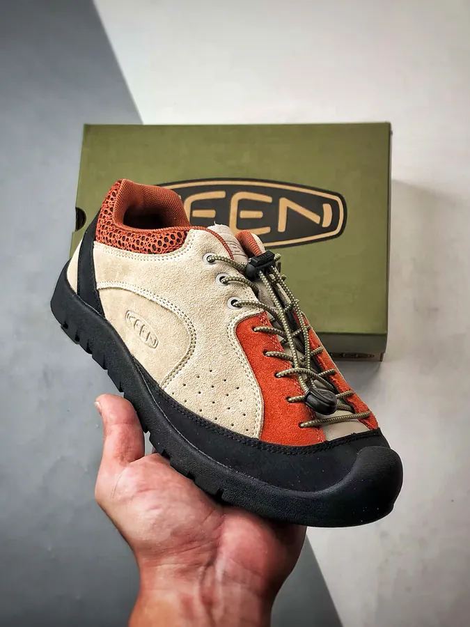KEEN Jasper Red Brown Grey Streetwear Style Hiking Boots