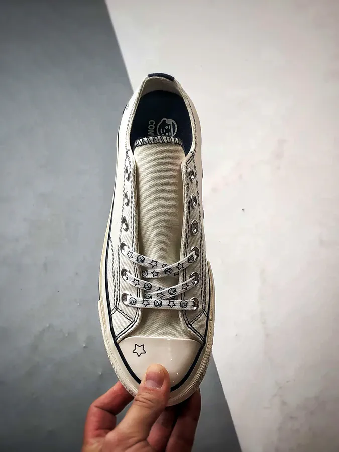Converse x Noritake Collaboration White Blue Low Top Canvas Sneakers