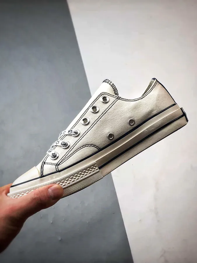 Converse x Noritake Collaboration White Blue Low Top Canvas Sneakers