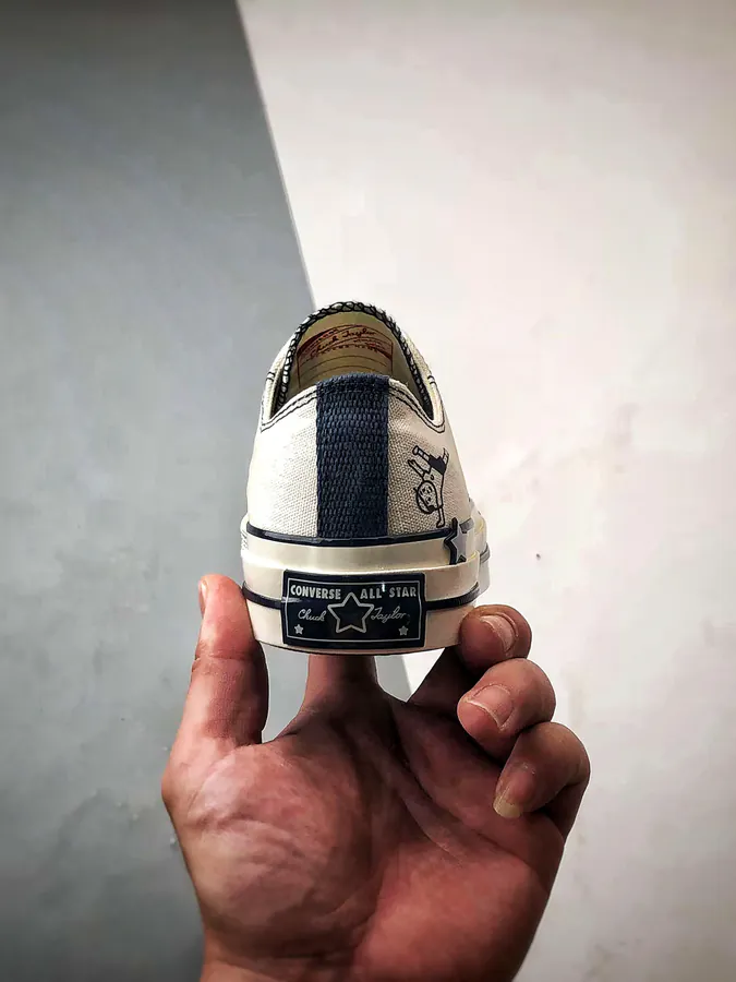 Converse x Noritake Collaboration White Blue Low Top Canvas Sneakers