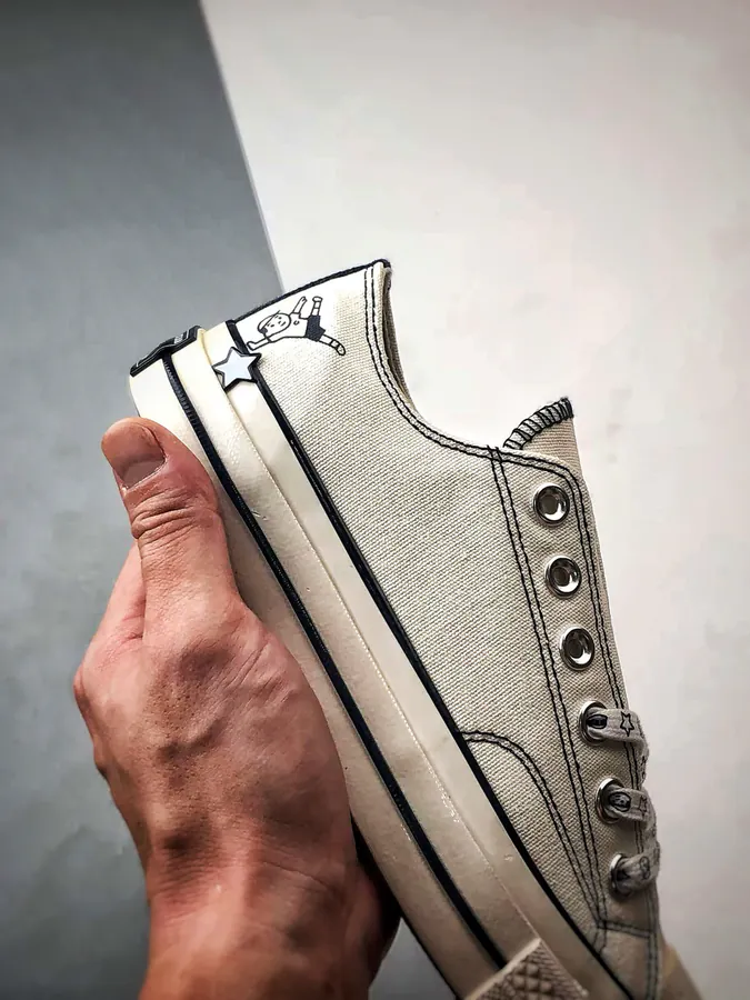 Converse x Noritake Collaboration White Blue Low Top Canvas Sneakers