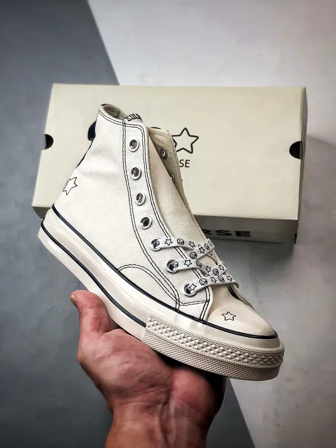Converse x Noritake Collaboration White Blue High Top Canvas Shoes