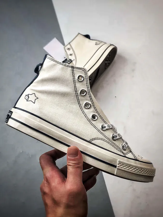 Converse x Noritake Collaboration White Blue High Top Canvas Shoes