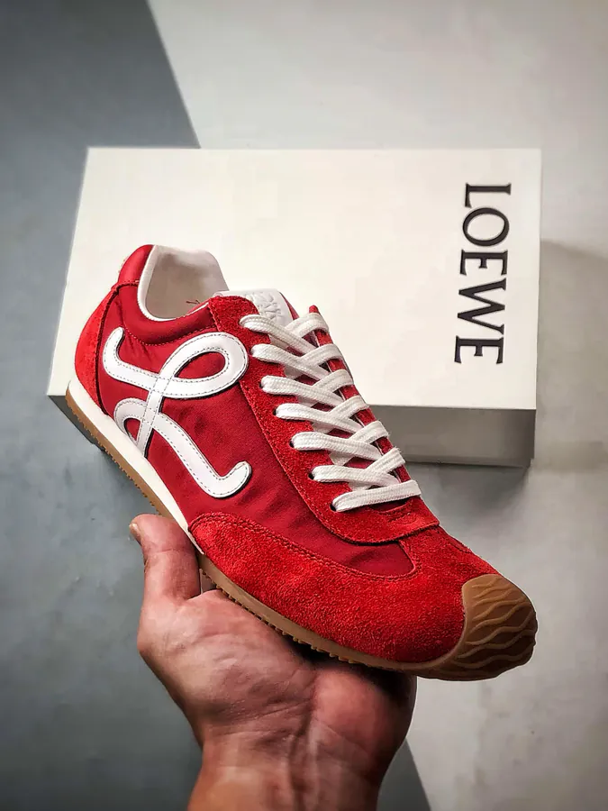 Loewe Ballet Runner 2.0 Red Asymmetrical Toe Design