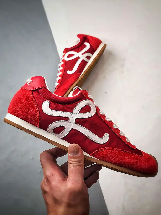 Loewe Ballet Runner 2.0 Red Asymmetrical Toe Design