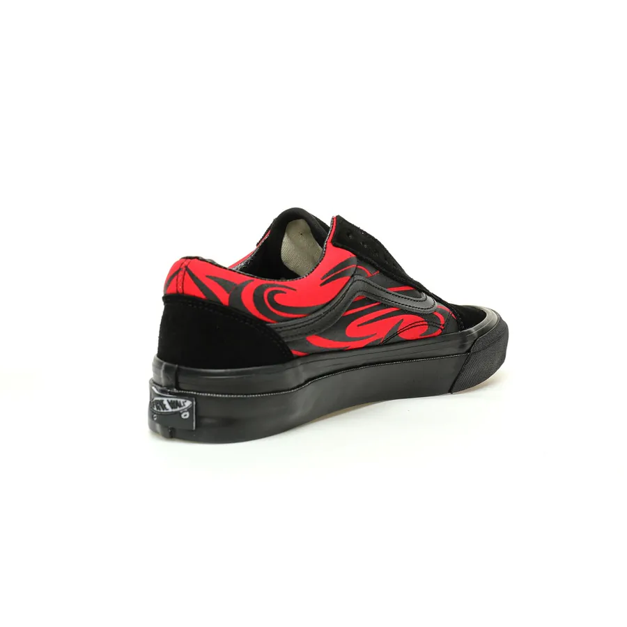 Vans Old Skool 36 Premium Low Top Retro Sneakers Black Red Graffiti