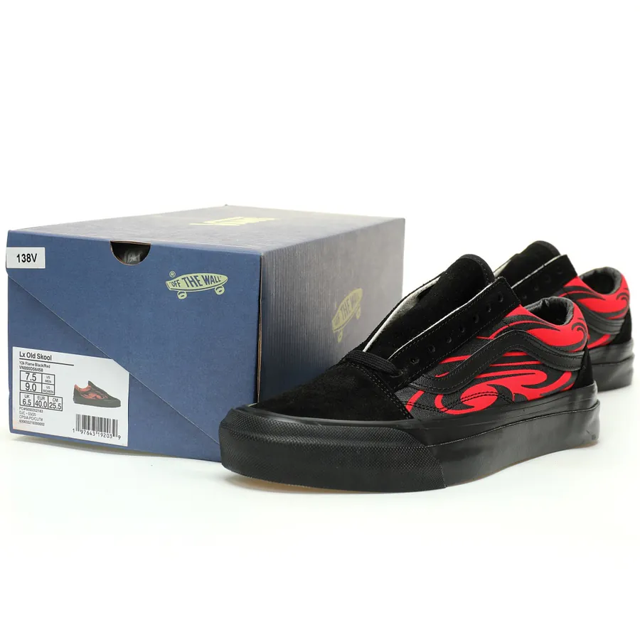 Vans Old Skool 36 Premium Low Top Retro Sneakers Black Red Graffiti