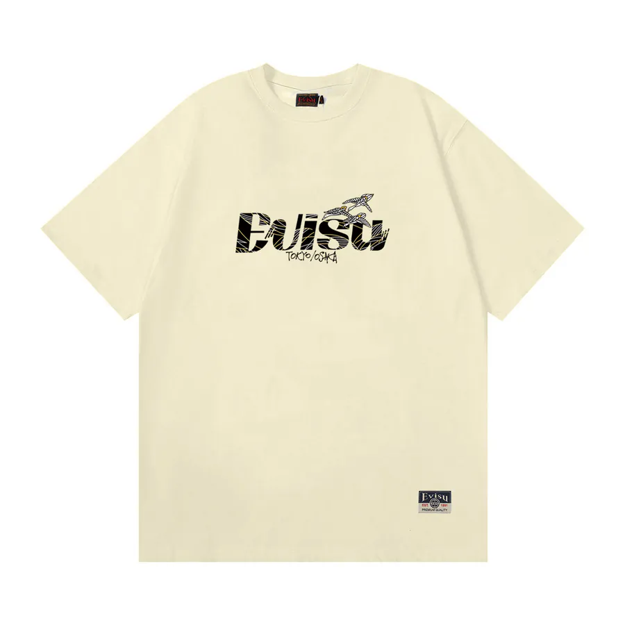 EVISU New Letter Print Loose Fit Casual T Shirt