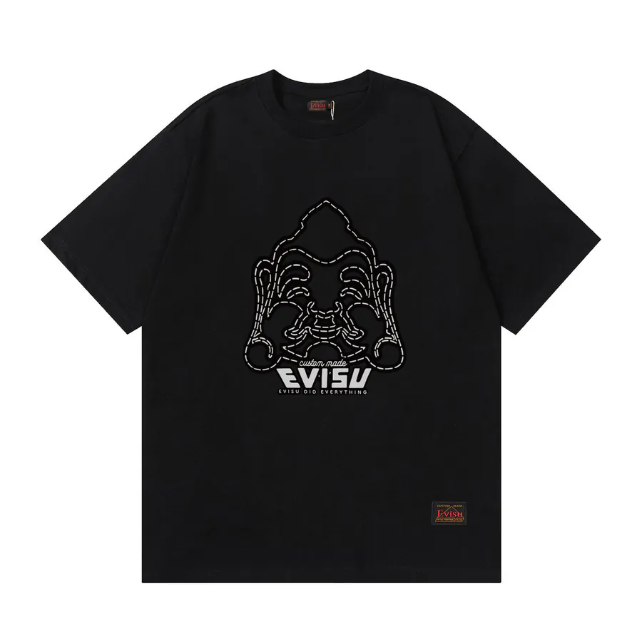 EVISU New Buddha Print Oversized T Shirt for Couples