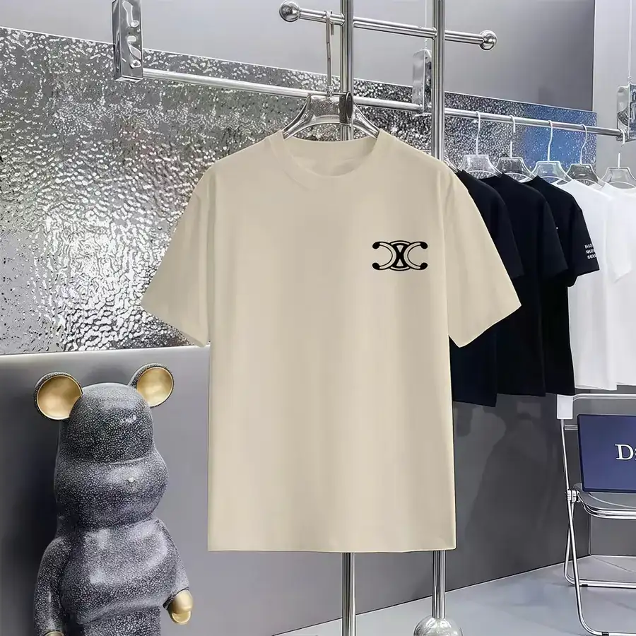 CELINE 2023 Summer Print Round Neck Short Sleeve T Shirt