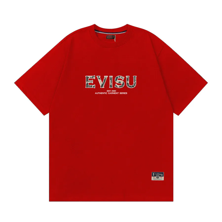 EVISU New Deer Letter Print T Shirt, Loose Fit