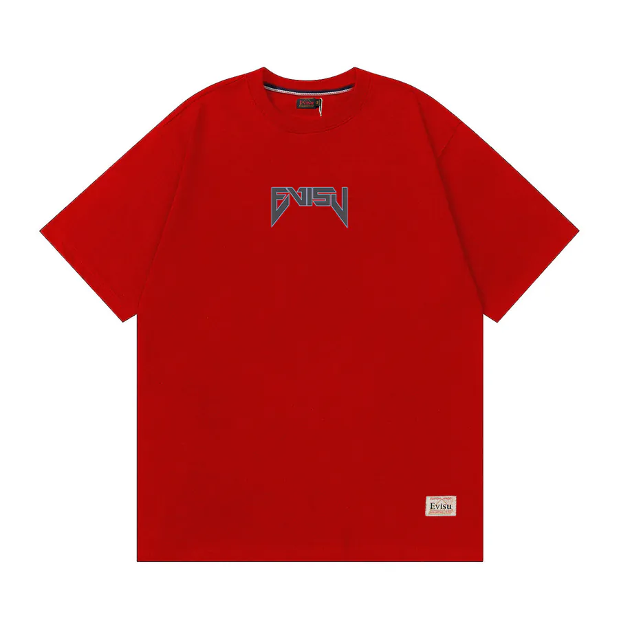 EVISU New Buddha Letter Print Short Sleeve Loose Fit Couple T恤