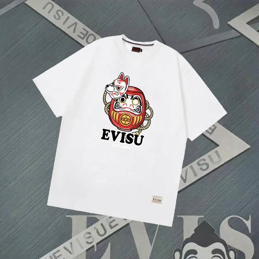 EVISU New Dharma Print Oversized T Shirt for Couples