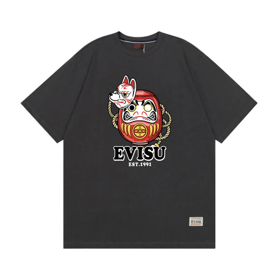 EVISU New Dharma Print Oversized T Shirt for Couples