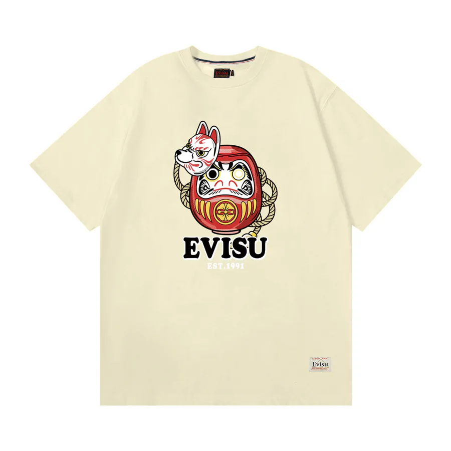 EVISU New Dharma Print Loose Fit T Shirt for Couples